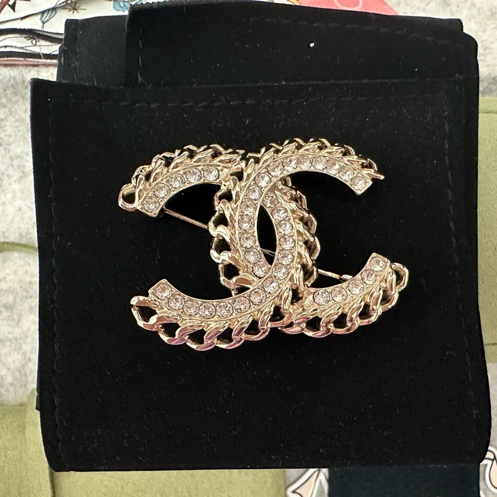 Gold And Silver Interlocking Brooch - image 1